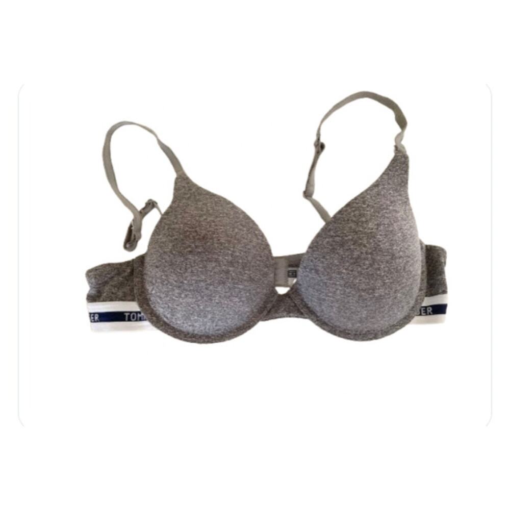 Tommy Hilfiger Women's Bra Classic Tee Push Up Size 34B Gray Grey